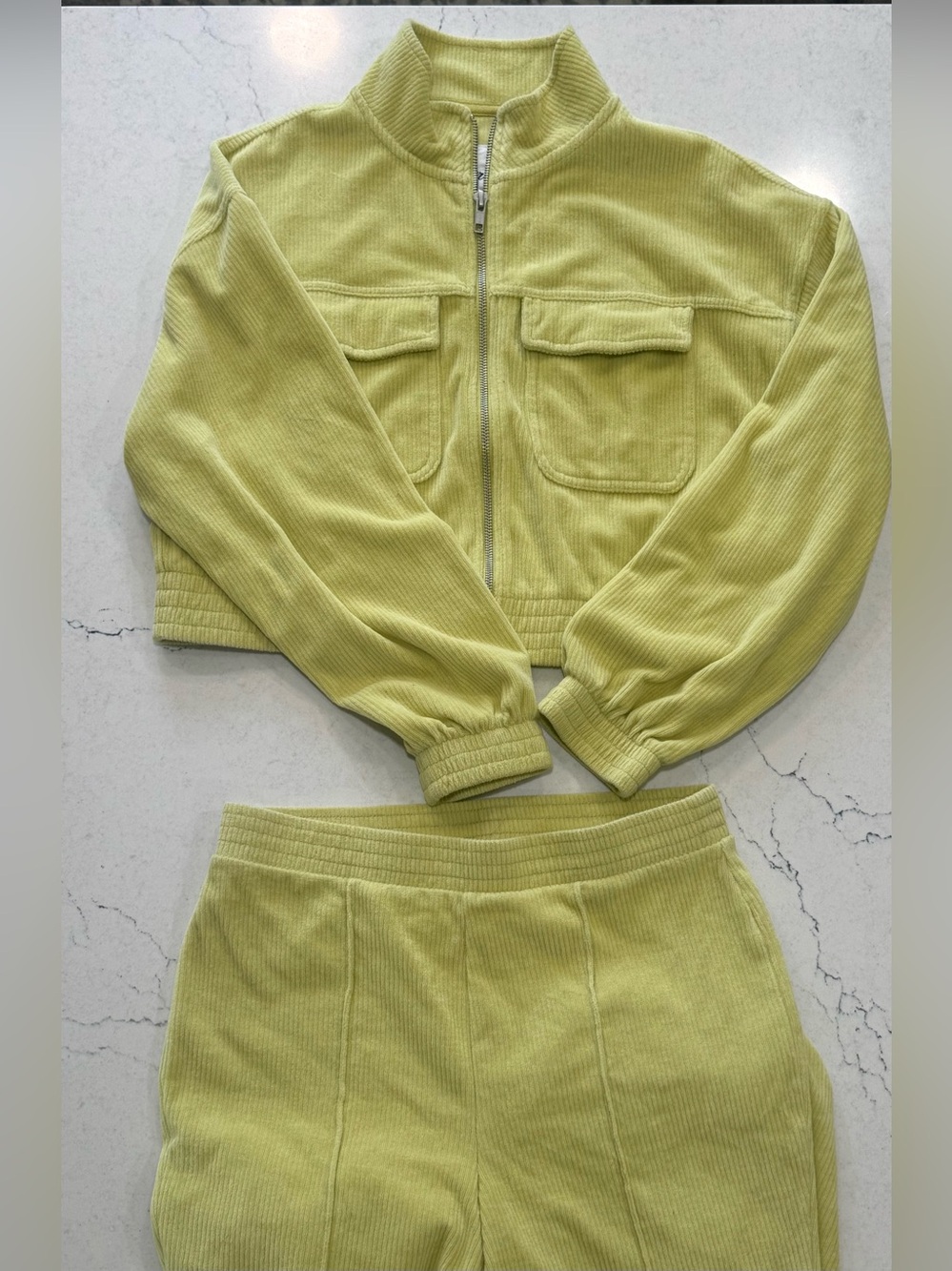 Aerie Corduroy Groovy Flare Bottom & Cropped Jacket Set Size Medium